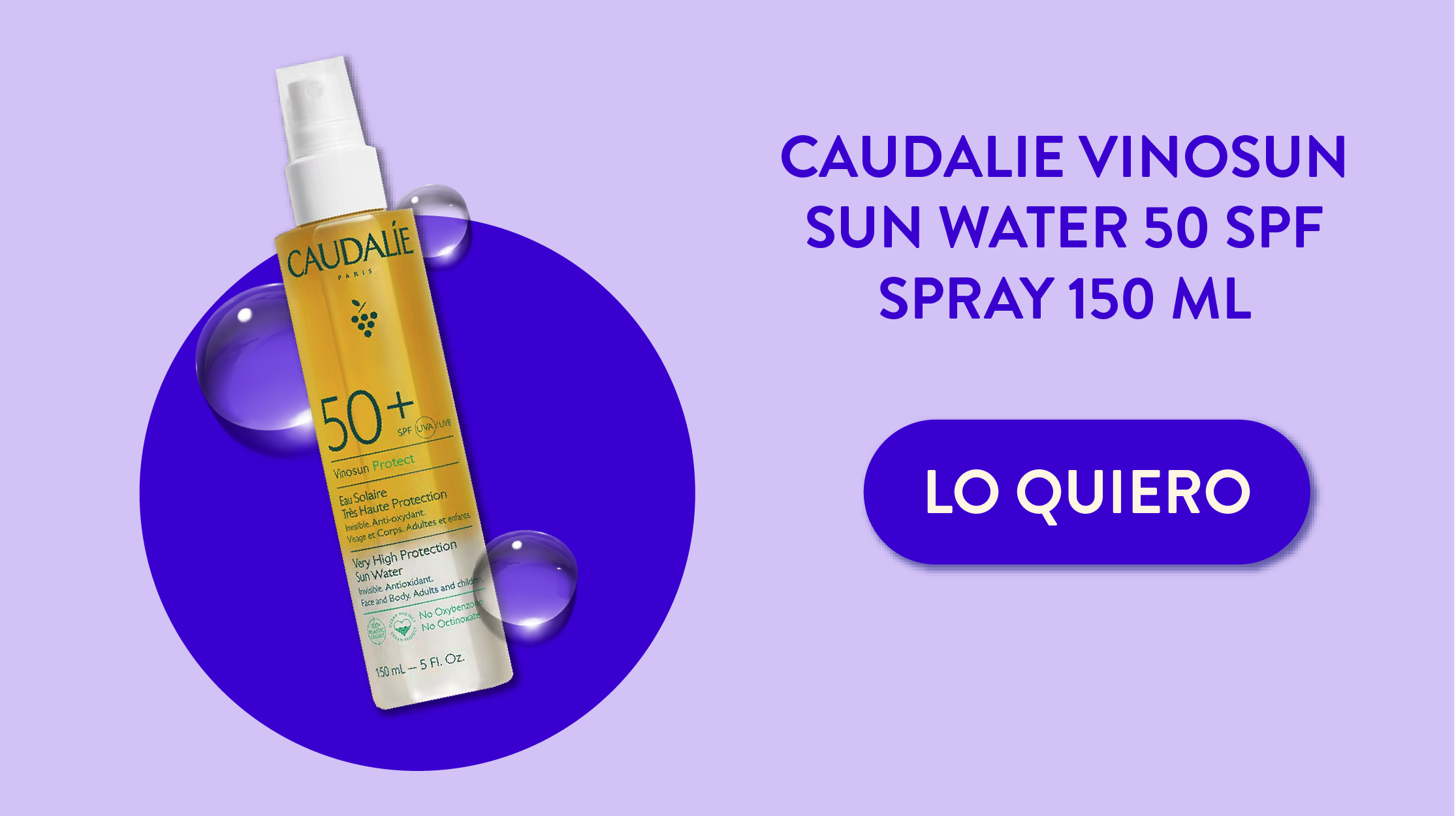 Caudalie vinosun su water 50 spf spray 150 ml
